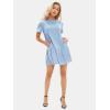 imageEXLURA Womens Summer Casual Short Sleeve Dress Crewneck Tshirt Dresses Pleated Aline Mini Dress 2025 Vacation Beach SundressLight Blue