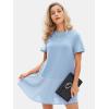 imageEXLURA Womens Summer Casual Short Sleeve Dress Crewneck Tshirt Dresses Pleated Aline Mini Dress 2025 Vacation Beach SundressLight Blue