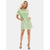 imageEXLURA Womens Summer Casual Short Sleeve Dress Crewneck Tshirt Dresses Pleated Aline Mini Dress 2025 Vacation Beach SundressLight Green