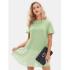 imageEXLURA Womens Summer Casual Short Sleeve Dress Crewneck Tshirt Dresses Pleated Aline Mini Dress 2025 Vacation Beach SundressLight Green