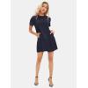 imageEXLURA Womens Summer Casual Short Sleeve Dress Crewneck Tshirt Dresses Pleated Aline Mini Dress 2025 Vacation Beach SundressNavy Blue