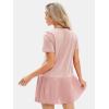 imageEXLURA Womens Summer Casual Short Sleeve Dress Crewneck Tshirt Dresses Pleated Aline Mini Dress 2025 Vacation Beach SundressPink