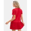 imageEXLURA Womens Summer Casual Short Sleeve Dress Crewneck Tshirt Dresses Pleated Aline Mini Dress 2025 Vacation Beach SundressRed
