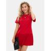 imageEXLURA Womens Summer Casual Short Sleeve Dress Crewneck Tshirt Dresses Pleated Aline Mini Dress 2025 Vacation Beach SundressRed