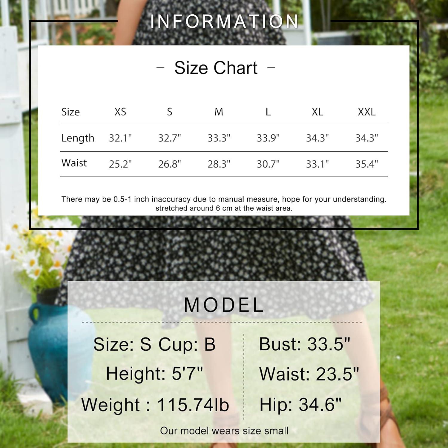 imageEXLURA Womens High Waist Polka Dot Pleated Maxi Skirt Midi Swing Skirt Beach Vacation Cruise Outfits with PocketsBlack Floral Daisy