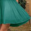 imageEXLURA Womens 2025 Summer Romper Dress Spaghetti Strap Pleated Beach Vacation Outfit Fashion Cruise Short Jumpsuit OutfitsDeep Green