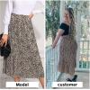 imageEXLURA Womens High Waist Polka Dot Pleated Maxi Skirt Midi Swing Skirt Beach Vacation Cruise Outfits with PocketsApricotleopard