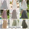 imageEXLURA Womens High Waist Polka Dot Pleated Maxi Skirt Midi Swing Skirt Beach Vacation Cruise Outfits with PocketsApricotleopard