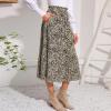 imageEXLURA Womens High Waist Polka Dot Pleated Maxi Skirt Midi Swing Skirt Beach Vacation Cruise Outfits with PocketsApricotleopard