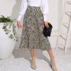imageEXLURA Womens High Waist Polka Dot Pleated Maxi Skirt Midi Swing Skirt Beach Vacation Cruise Outfits with PocketsApricotleopard