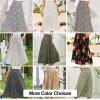 imageEXLURA Womens High Waist Polka Dot Pleated Maxi Skirt Midi Swing Skirt Beach Vacation Cruise Outfits with PocketsGreenfloral Print