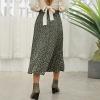 imageEXLURA Womens High Waist Polka Dot Pleated Maxi Skirt Midi Swing Skirt Beach Vacation Cruise Outfits with PocketsGreenfloral Print