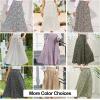 imageEXLURA Womens High Waist Polka Dot Pleated Maxi Skirt Midi Swing Skirt Beach Vacation Cruise Outfits with PocketsPurple Floral