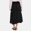 imageEXLURA Womens High Waist Polka Dot Pleated Maxi Skirt Midi Swing Skirt Beach Vacation Cruise Outfits with PocketsSolid Black