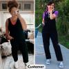 imageEXLURA Womens Summer High Roller Denim Bib Jumpsuits Casual Loose Overalls Baggy Jeans Romper with Pockets 2025 OutfitsBlack