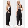 imageEXLURA Womens Summer High Roller Denim Bib Jumpsuits Casual Loose Overalls Baggy Jeans Romper with Pockets 2025 OutfitsBlack