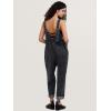 imageEXLURA Womens Summer High Roller Denim Bib Jumpsuits Casual Loose Overalls Baggy Jeans Romper with Pockets 2025 OutfitsDenim Grey