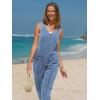 imageEXLURA Womens Summer High Roller Denim Bib Jumpsuits Casual Loose Overalls Baggy Jeans Romper with Pockets 2025 OutfitsDenim Light Blue