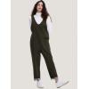 imageEXLURA Womens Summer High Roller Denim Bib Jumpsuits Casual Loose Overalls Baggy Jeans Romper with Pockets 2025 OutfitsOliver Green