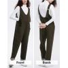 imageEXLURA Womens Summer High Roller Denim Bib Jumpsuits Casual Loose Overalls Baggy Jeans Romper with Pockets 2025 OutfitsOliver Green