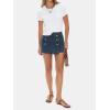 imageEXLURA Womens Button Bodycon Mini Skirt Sexy Night Club High Waist Elastic Y2K Trendy Short Plaid SkirtsDenim Blue