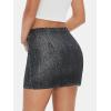 imageEXLURA Womens Button Bodycon Mini Skirt Sexy Night Club High Waist Elastic Y2K Trendy Short Plaid SkirtsDenim Grey