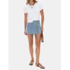 imageEXLURA Womens Button Bodycon Mini Skirt Sexy Night Club High Waist Elastic Y2K Trendy Short Plaid SkirtsDenim Light Blue