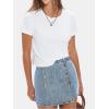 imageEXLURA Womens Button Bodycon Mini Skirt Sexy Night Club High Waist Elastic Y2K Trendy Short Plaid SkirtsDenim Light Blue