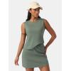 imageEXLURA Womens Summer 2 Piece Short Skirt Sets Sleeveless Top and Tennis Skorts Dressy Cotton Matching Sweatsuits Outfits 2025Grey Green