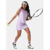 imageEXLURA Womens Summer 2 Piece Short Skirt Sets Sleeveless Top and Tennis Skorts Dressy Cotton Matching Sweatsuits Outfits 2025Light Purple
