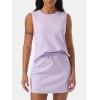 imageEXLURA Womens Summer 2 Piece Short Skirt Sets Sleeveless Top and Tennis Skorts Dressy Cotton Matching Sweatsuits Outfits 2025Light Purple