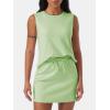 imageEXLURA Womens Summer 2 Piece Short Skirt Sets Sleeveless Top and Tennis Skorts Dressy Cotton Matching Sweatsuits Outfits 2025Mint Green