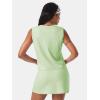 imageEXLURA Womens Summer 2 Piece Short Skirt Sets Sleeveless Top and Tennis Skorts Dressy Cotton Matching Sweatsuits Outfits 2025Mint Green