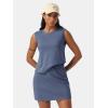imageEXLURA Womens Summer 2 Piece Short Skirt Sets Sleeveless Top and Tennis Skorts Dressy Cotton Matching Sweatsuits Outfits 2025Navy Blue