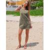 imageEXLURA Womens Sleeveless Denim Dress Casual Summer Crewneck A Line Overall Mini Dress Jean Jumper Pinafore with Pockets 2025Army Green