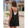 imageEXLURA Womens Sleeveless Denim Dress Casual Summer Crewneck A Line Overall Mini Dress Jean Jumper Pinafore with Pockets 2025Black