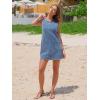 imageEXLURA Womens Sleeveless Denim Dress Casual Summer Crewneck A Line Overall Mini Dress Jean Jumper Pinafore with Pockets 2025Blue