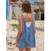 imageEXLURA Womens Sleeveless Denim Dress Casual Summer Crewneck A Line Overall Mini Dress Jean Jumper Pinafore with Pockets 2025Blue