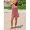 imageEXLURA Womens Sleeveless Denim Dress Casual Summer Crewneck A Line Overall Mini Dress Jean Jumper Pinafore with Pockets 2025Dusty Pink