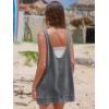 imageEXLURA Womens Sleeveless Denim Dress Casual Summer Crewneck A Line Overall Mini Dress Jean Jumper Pinafore with Pockets 2025Grey