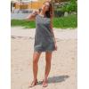 imageEXLURA Womens Sleeveless Denim Dress Casual Summer Crewneck A Line Overall Mini Dress Jean Jumper Pinafore with Pockets 2025Grey