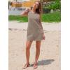 imageEXLURA Womens Sleeveless Denim Dress Casual Summer Crewneck A Line Overall Mini Dress Jean Jumper Pinafore with Pockets 2025Khaki