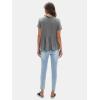 imageEXLURA Womens Summer Short Sleeve Peplum Babydoll Tops Cute V Neck T Shirts Beach Vacation Cruise Outfits Casual Tunics 2025Grey