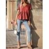 imageEXLURA Womens Summer Short Sleeve Peplum Babydoll Tops Cute V Neck T Shirts Beach Vacation Cruise Outfits Casual Tunics 2025Orange Red