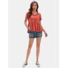 imageEXLURA Womens Summer Short Sleeve Peplum Babydoll Tops Cute V Neck T Shirts Beach Vacation Cruise Outfits Casual Tunics 2025Orange Red