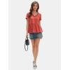 imageEXLURA Womens Summer Short Sleeve Peplum Babydoll Tops Cute V Neck T Shirts Beach Vacation Cruise Outfits Casual Tunics 2025Orange Red