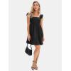 imageEXLURA Womens Summer Square Neck Sleeveless Casual Boho Ruffle Dress 2025 Backless Beach Teen Sundresses with PocketsBlack