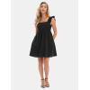imageEXLURA Womens Summer Square Neck Sleeveless Casual Boho Ruffle Dress 2025 Backless Beach Teen Sundresses with PocketsBlack