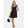imageEXLURA Womens Summer Square Neck Sleeveless Casual Boho Ruffle Dress 2025 Backless Beach Teen Sundresses with PocketsBlack