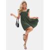 imageEXLURA Womens Summer Square Neck Sleeveless Casual Boho Ruffle Dress 2025 Backless Beach Teen Sundresses with PocketsDark Green